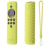 Dealfreez Silicone Tv Remote Cover Compatible with Fire TV Stick Lite Anti-Lost with Loop Remote Cover (Glow in Dark Green) [Remote NOT Included]