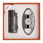 PIPITA Torch Lighter Gift Set Windproof Lighter with Punch, Refillable Butane Torch Gas Lighters and Cutter (Without Gas)