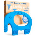 Teething Toy Babies 6-12 Months - Baby Elefun 5x Pain Relief Toddler Teether - No More Ouch for Mom Anti Bite Trainer Nurtures Grasping, Passing, Hand Eye Coordination, Silicone Baby Teething Toy Ring