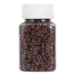 1000PCS/Bottle 5MM Silicone Lining Rings Loops Lined Beads Tubes Tools Salon Quality For Tipped Hair Extension(LIGHT BROWN)