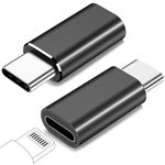 FQSH for Lightning Female to USB C Male Adapter for iPhone 16 15 Pro Max Plus,for iPad Air,for Samsung,Support 27W PD Fast Charging&Data Transfer,Type C Charger Connector Cable,Not for Audio/OTG,Black