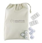 Easyblinds Go Anywhere Portable blackout blind for home and away, suction cups and self-adhesive attachments, BLACK, for windows up to 150x135cm, cut to any shape and size