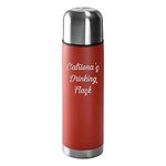 Personalised Matt Red 500ml Thermo Flask with Silver Lid - Engraved with Any Custom Text