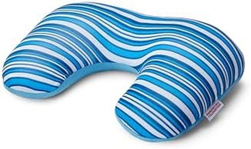 American Tourister 2-Way Magic Pillow – Experience Ultimate Comfort on The Go! Portable Convertible Pillow for Men & Women - Light Blue Stripes