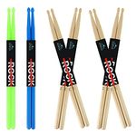 EASTROCK 5A Drum Sticks Maple Wood Drumsticks Nylon Drumstick for Kids Adults Beginner Drum Accessories(6 Pair)