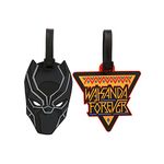 Disney Marvel Black Panther Black and Yellow 2 Piece Luggage Tag Set