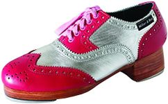 Miller & Ben Tap Shoes, Triple Threat, Pink & Silver Royal Professional Tap Shoes, Pink/Silver, 4 UK