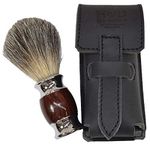 Thick Leather Shaving Barber Brush Case Travel Protective Sleeve Handmade by Hide & Drink :: Charcoal Black