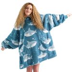 Bedsure Blanket Hoodies for Women, Wearable Blanket Adult, Hooded Blanket Ultra Soft Cozy as Gifts for Mom Women Girlfriend, Shark, Standard