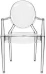 Inmod Phantom Stacking Arm Chair, Clear (Set of 2)