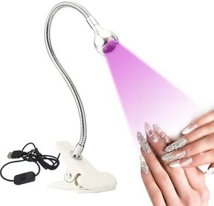 UV Lampe für Gelnägel, Schreibtischleuchte Flexible Schwanenhals-Led Lampe Nägel, Mini Tragbare Nagellampe mit Sicherungsclip, Drehbarer 3W 395NM Nageltrockner zum Aushärten von Nagelkleber (Weiß)