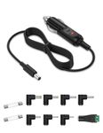 Lonnky 12V 2A 24W Car Charger 5.5 x 2.1 mm, 2 Meter Cable, 8 Connectors, Universal for Bush, Sylvania (7/9/10 Inches), Naviskauto, DVD Players, Routers, GPS, Tablets, Speakers, LED Lights