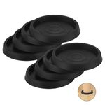 8 Pcs Non Slip Furniture Pads, Round Rubber Furniture Caster, Furniture Leg Protectors, 2.5 Inch Floor Protector Furniture Caster Cups Anti Sliding Pads for Bed, Sofa, Chair, Table, Piano (Black)