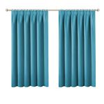 BellaHills Blackout Curtains Thermal Insulated Window Treatment Drape, Pencil Pleat Top Curtains Room Darkening Modern Drapery for Boy's Room, 66 x 54 Inch, 2 Panels, Turquoise Blue