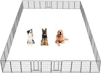 Dog Playpen,32/40/45 Inch Height in Heavy Duty, Folding Indoor Outdoor Anti-Rust Dog Exercise Fence, Portable Pet Playpen with Door for Large Medium Small Dogs and Pet (40 Panels, 45 Inch) Silver