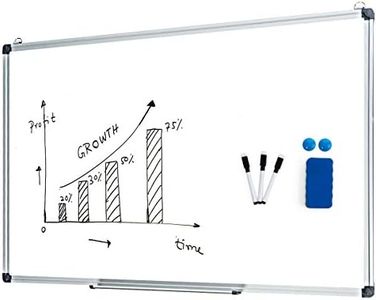 Giantex Dry Erase Board, Wall Mounted Board with Detachable Tray, Aluminum Frame Magnetic Whiteboard with 3 Dry Erase Markers, 2 Magnets & 1 Eraser for School, Home, Office (90 x 60 cm)