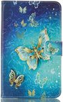 Mo-Beauty Case for Amazon Kindle Fire 7,PU Leather Wallet Case Colorful Pattern Design Flip Wallet Case Cover for Kindle Fire 7 (7" Inches Display), Butterfly