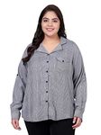 Indietoga Women's Plus Size Casual Rayon Shirt (P1000-1241_White & Black Checkered_5XL)