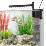 hygger 3 in 1 Aquarium Filter DC 5V Adjustable Submersible Fish Tank Filter with Filtration/Oxygenation/Circulation 3-Stages Internal Fish Tank Filter for 3-13 Gallon Turtle Filter