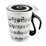 HLJgift Creative Ceramic Musician Coffee Mug Tea Cup with Lid Staves Music Notes as Valentine's Day Gift Teacher Gift by HLJgift