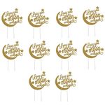 Wedding Cake Topper Love You To The Moon and Back Cupcake Toppers Toothpicks Dessert Cake Decor for Weddings Engagement Birthday Party - Golden