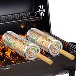 Lvelfe 2PCS Rolling BBQ Basket with