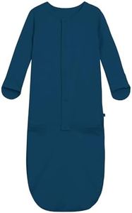 BambooBud Baby Nightgowns Sleeper Gown Newborn Long Sleeve Pajama Gowns Unisex Viscose from Bamboo Sleepwear, Peacock Blue, NewBorn