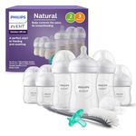 Philips Avent Newborn Gift Set - Bottles with Natural Response Nipples, 3 x 4oz/125ml (Slow Flow, Flow 2), 3 x 9oz/260ml (Medium Flow, Flow 3), Soothie 0-3m & Bottle Brush, SCD837/04