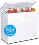 SMETA Deep Chest Freezer 7.0 Cu. Ft with Removable Baskets Thermostat Control Outdoor Large Freezers Freezing Machine Garage Ready for Apartments, Condo, Office, RV, Cabin, Kitchen, White