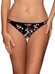 Vanity Fair Women's Illumination String Bikini Panties, Silky Stretch & Satin Trim, Lunar Garden Print, Lunar Garden Print, 7