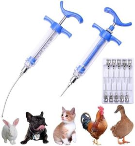 2Pcs 10ML Livestock Syringe, Reusable Adjustable Goat Drench Syringe, with 1 Drench Nozzle 10 Needles, Suitable for Small Poultry And Birds Such As Chickens, Ducks, Cats, Dogs, Etc