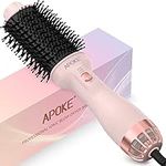 APOKE One Step Hair Dryer Brush and Styler Volumizer, Multifunctional 4 in 1 Ceramic Tourmaline Negative Ion Hot Air Styling Brush, Professional Salon Blow for Drying Curling Straightening