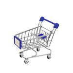 Spillbox Mini Supermarket Shopping Cart Trolley Mini Cart Baby Toy Trolley, Wonderful Gift and Toy for Children - (Dblue)