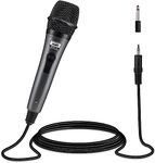 Moukey Dynamic Cardioid Home Karaoke Microphone, 13ft XLR Cable Metal Handheld Wired Mic for Singing/Karaoke, Microphone for Speaker/Karaoke Machine/PA System/Amp/Mixer, Gray