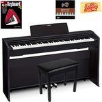 Casio Privia PX-870 Digital Piano - Black Bundle with Furniture Bench, Instructional Book, Online Lessons, Austin Bazaar Instructional DVD, and Polishing Cloth