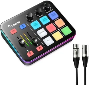 MAONO G1 NEO Gaming Audio Mixer, Audio Interface with Pro-preamp, RGB, Bluetooth, 48V Phantom Power for Live Streaming, Podcasting, Content Create, Gaming with 6FT XLR Microphone Cable