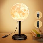 JIMIMORO Moon Lamp LED Night Light - Dimmable Bedside Lamps Small Modern Bedroom Lamp LED Desk Light with 25 Lighting Modes 3D Printed Realistic Moon Surface - Perfect for Girls Boys Kids Birthday