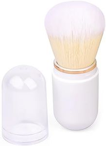 Retractable Kabuki Brush Travel Makeup Brush, Blush Brush, Foundation Brush, Suitable for Liquid Foundation, Pressed Powder, Contour Cream, Capsule-shape Super cute and multi-color available, White