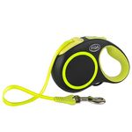 Fida Retractable Dog Leash, Reflective 16ft Heavy Duty Pet Walking Leash for Medium/Large Dog up to 110 lbs, Tangle Free. One-Hand Brake (Large, Neon Yellow)