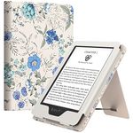 MoKo Case for 6.8" Kindle Paperwhite (11th Generation-2021) and Kindle Paperwhite Signature Edition, Slim PU Shell Cover Case with Auto-Wake/Sleep for Kindle Paperwhite 2021, Blue Flowers on White