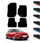 GCM - Car Floor Mats for Vauxhall Corsa F 2020 To Present Full Coverage Floor Protection - Anti Slip & Fit Car Mat with Clips Easy to Clean Car Carpet for All-Weather- Red Edging, Carpet