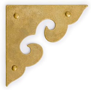 Hardware Philosophy Ocean Wave Brass Corner Hardware 1.8 Inches - Set of 2 - Architectural, Interior Design, Furniture Cabinet Customization Hardware