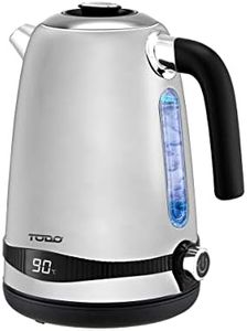 TODO 1.7L Stainless Steel Cordless Kettle Keep Warm Electric Led Water Jug - Silver