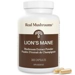 Real Mushrooms Lions Mane Capsules- Organic Mushroom Extract With Immunomodulating Properties Antioxidants - Vegan Supplement, 300 Capsules