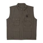 WWF - India Unisex Adult Safari Jacket/Vest | Cotton| Sleeveless | Safari, Hiking, Adventure, Golf, Work, Casual | All Season (Small, Olive)