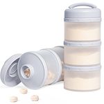 Termichy Stackable Formula Dispenser Portable Milk Powder Container, 2 Pack (Grey)