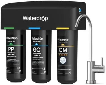 Waterdrop TSB-CM Under Sink Water Filter System Reduce Chloramine for CA, FL and Washington, D.C., NSF/ANSI 42 Certified Element, Reduces Chloramine, Chlorine, with Brushed Nickel Faucet