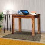 Krishana Art Palace Sheesham Wood Wooden Study Writing Desk Table for Office | Laptop Computer Table with 2 Drawers for Home and Office | Sheesham Solid Wood Study Table,Maple Finish,