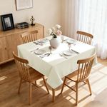 XWZO Ivory Table Cloths Square 60 x 60 Inch, Waterproof Rectangle Table Cloth Stain Resistant Tablecloth, Spillproof Washable Table Cover for Dining, Buffet, Parties, Holiday, Events, Wedding