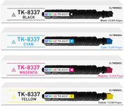 CLYWENSS Compatible TK8337 Toner Cartridge Replacement for Kyocera TK-8337 TK-8337K TK-8337C TK-8337M TK-8337Y for Taskalfa 3252ci 3253ci CS3252ci CS3253ci Printer (Black Magenta Cyan Yellow, 4-Pack)